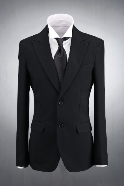 Black Classic Two Button Suit Jacket