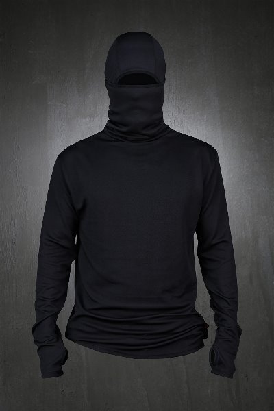 ByTheR Fever Baraklava Men Fashion Long Sleeve Slim Fit Ninja Hoodie with Mask