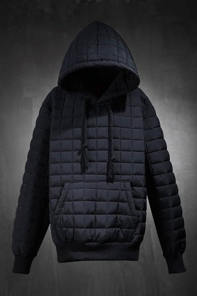 ByTheR quilted padded hoodie black