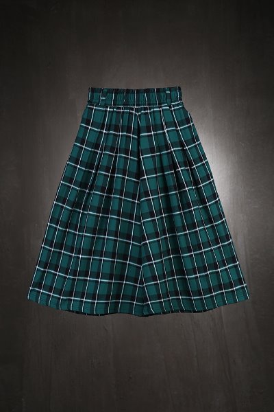 ByTheR Check Pattern Skirt Trousers Green