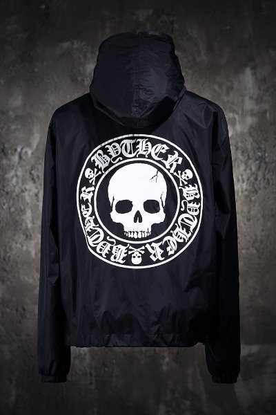 ByTheR Skull Logo Print Black Windbreaker