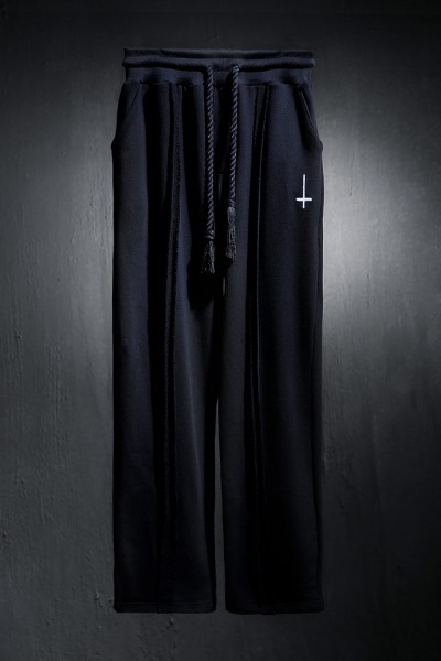 ProjectR cut-out cross-embroidered trousers