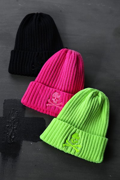 ByTheR skull-embroidered ribbed beanie