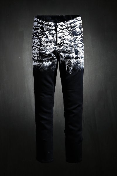 ByTheRByTheR Custom Upper White Painted Black Jeans