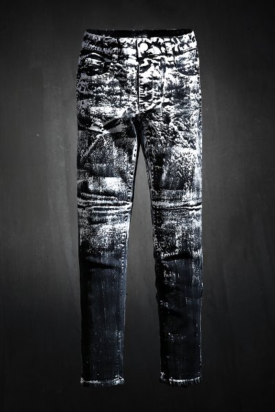 ByTheR Custom Half White Painted Black Jeans