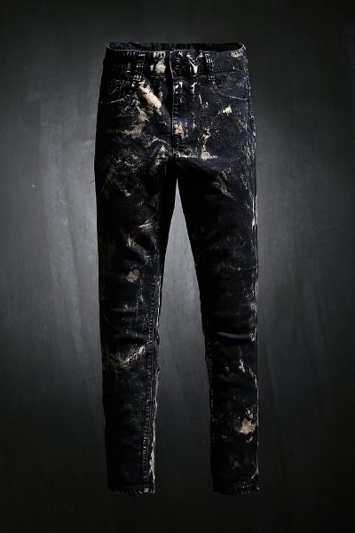 ByTheR Custom Rough Bleach Black Jeans
