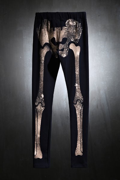 ByTheR Custom Bone X-Ray Bleach Black Leggings