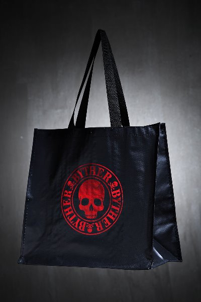 ByTheR Red Skull Print Tarpaulin Shopper Bag