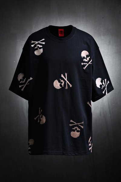 ByTheRByTheR Custom Multi-Skull Logo Bleach Short Sleeve T-shirt