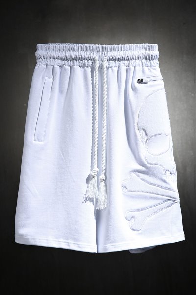 ByTheR Calf Skull Embroidered Loose Shorts White