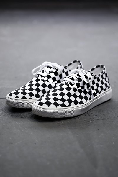 ByTheRcheckerboard pattern low trainers