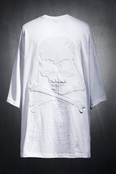 ByTheR Calf Skull Embroidery Loose Fit Short Sleeve Tee White