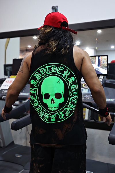 ByTheRByTheR Custom Rough Bleach Fluorescent Green Embossed Nasi(Fitness Look)