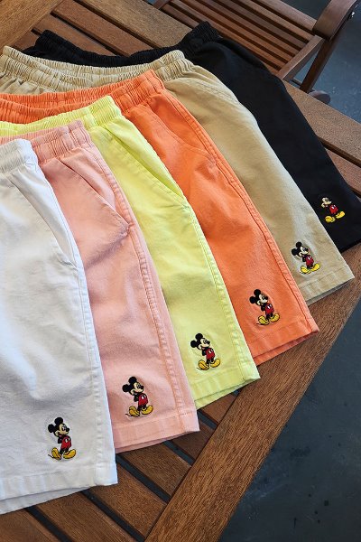 Minnie Mickey Mouse Embroidered Short Shorts