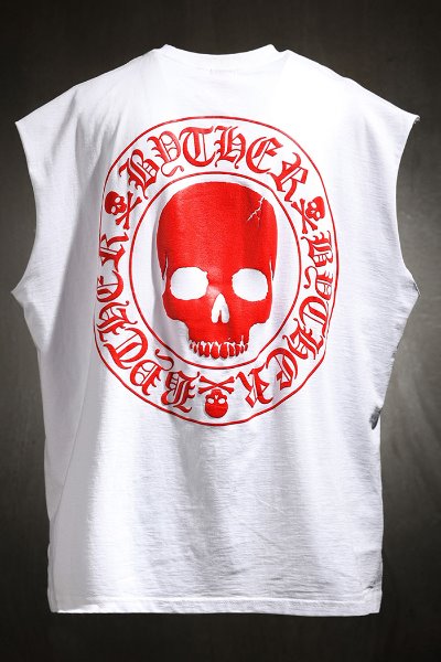 ByTheR Red Skull Logo Embossed Cut Box Nasi White