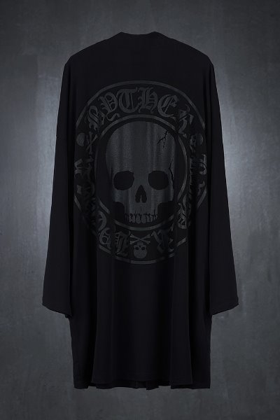 ByTheR Coolspan Lecture Skull Printing Long Cardigan Black