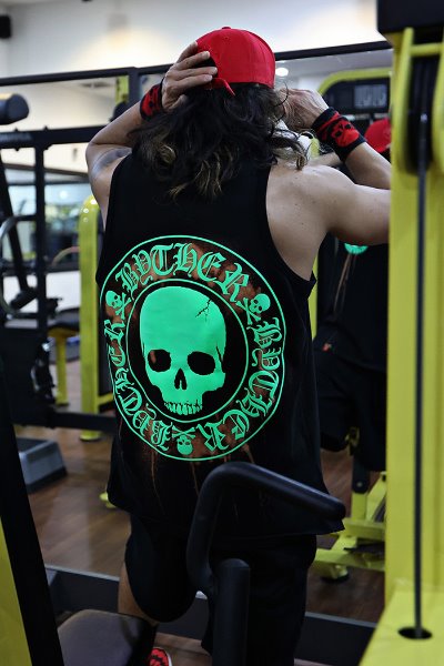 ByTheR Custom Dripping Bleach Fluorescent Green Embossed Nasi(Fitness Look)