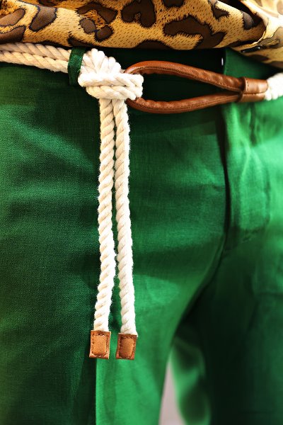 leather tip detail double rope belt