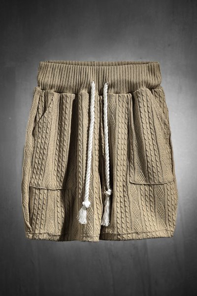 Mukha Pretzel Rope Cooling Knit Shorts Beige