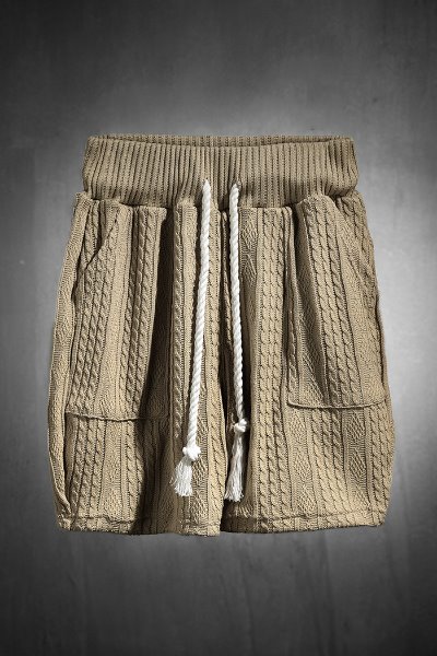 ByTheRMukha Pretzel Rope Cooling Knit Shorts Beige