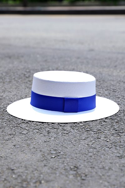 ByTheR55736 ビビッドカラーパナマカンカン帽(ブルー)