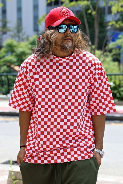 Colorful Checkerboard Loose Fit Short Sleeve T-shirt