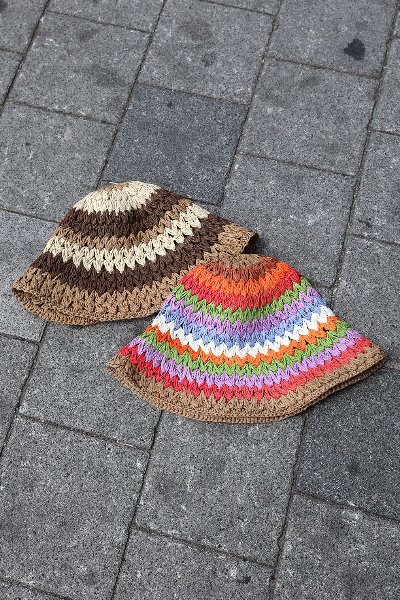 color mix pattern branch bucket hat