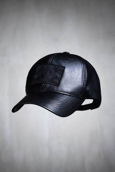 ByTheRByTheR Taegeukgi Embroidered Patch Leather Ball Cap