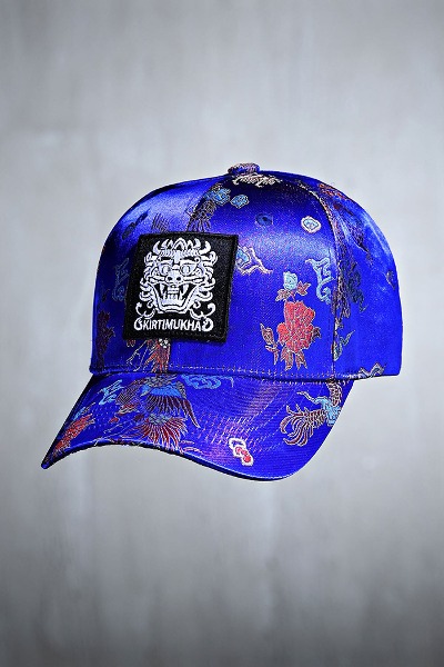 Mukha Embroidery Patch Oriental Fabric Ball Cap Blue