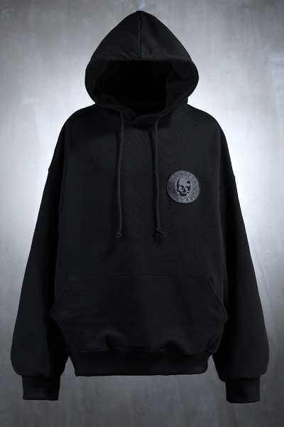 ByTheRByTheR Skull Louver Patch Loose Fit Hoodie