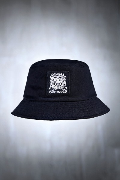 ByTheRMukha Square Embroidered Patch Cotton Bucket Hat
