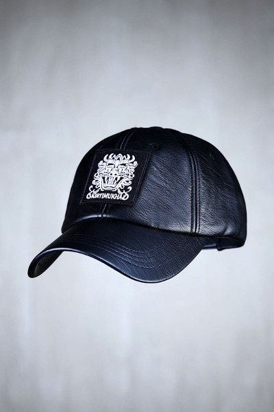 ByTheRMukha Square Embroidered Patch Leather Ball Cap