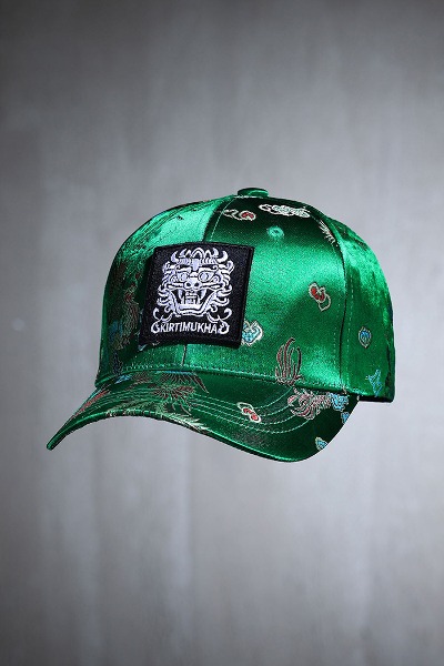 Mukha Embroidery Patch Oriental Fabric Ball Cap Green
