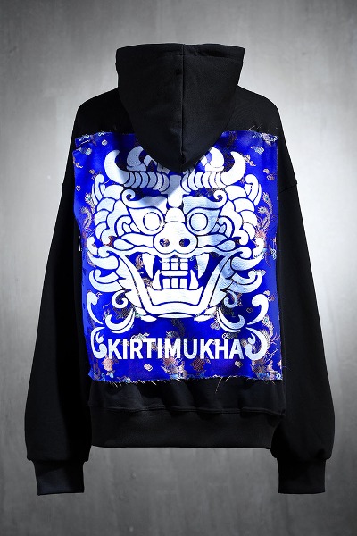 ByTheRMukha Blue Oriental Fabric Patch Hoodie