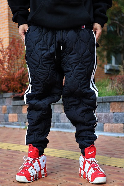 Track Line Jar Quilted Padded Jogger Trousers