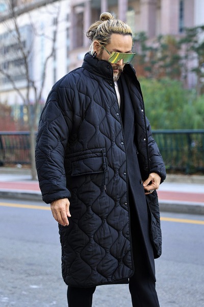 Jar Quilted Overfit Long Padded Coat