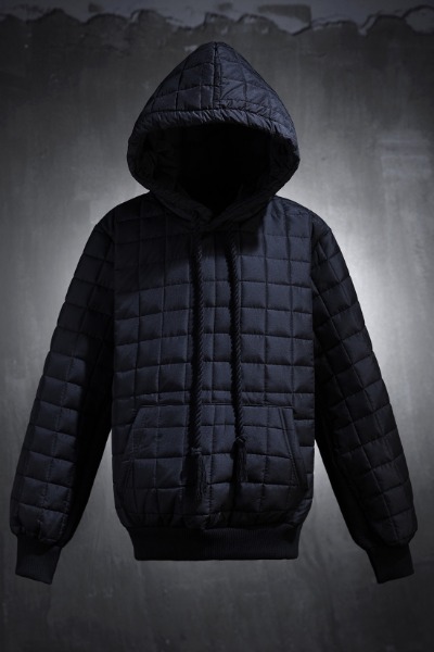 ByTheRByTheR quilted padded hoodie black