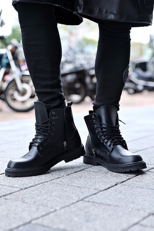 Minimal Leather Combat Boots