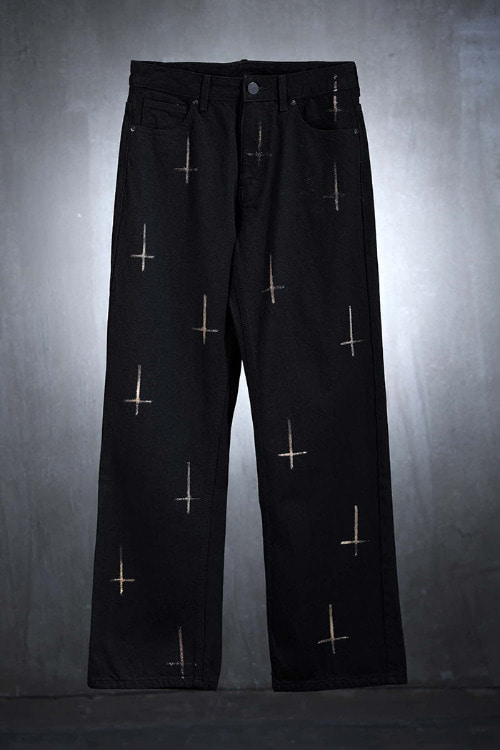 ProjectR Custom Multi Cross Premium Wide Pants Black