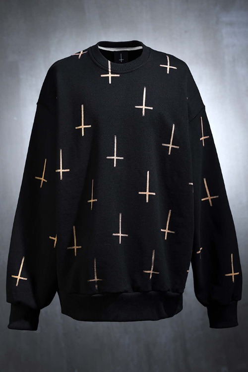 ByTheRProjectR Custom Multi Cross Bleach Sweatshirt