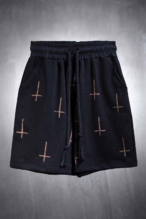 ByTheRProjectR Custom Multi Cross Bleach Rope Shorts
