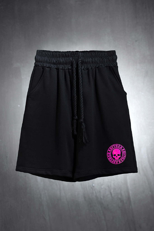 ByTheR Pink Skull Logo Rope Shorts