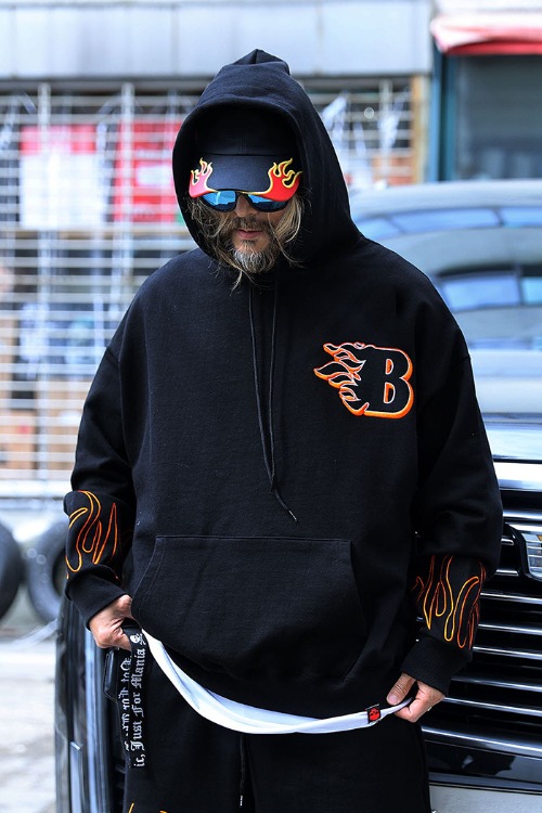 Flame Embroidered Cotton Hoodie