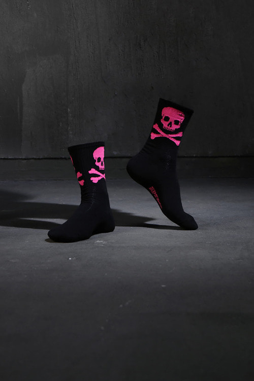 ByTheRByTheR Side Pink Skeleton Boots Black