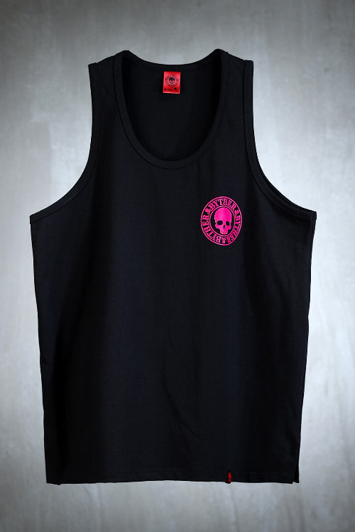ByTheR Pink Skull Logo Loose Fit Camis Black