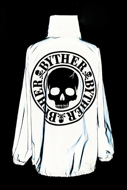 ByTheR Skull Logo Printed Scotch Luminous Anorak
