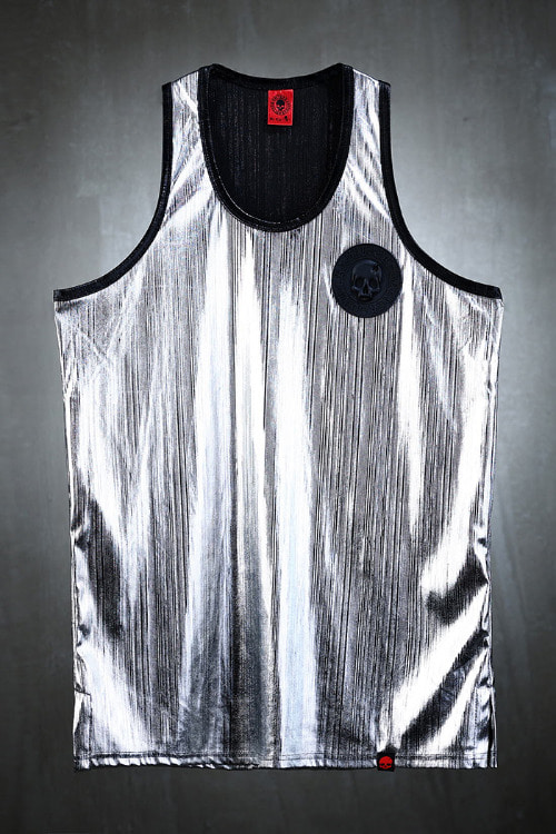 ByTheRByTheR Skull Louver Patch Foil Wrinkle Camis