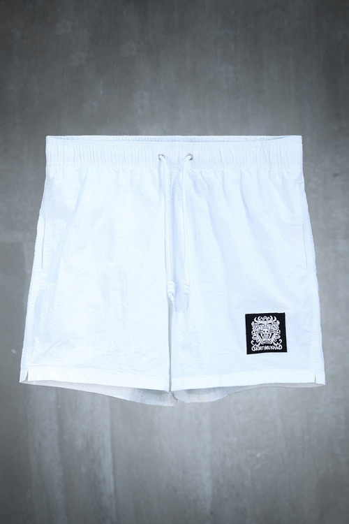 ByTheRMukha Square Embroidered Beach Swimwear Shorts White