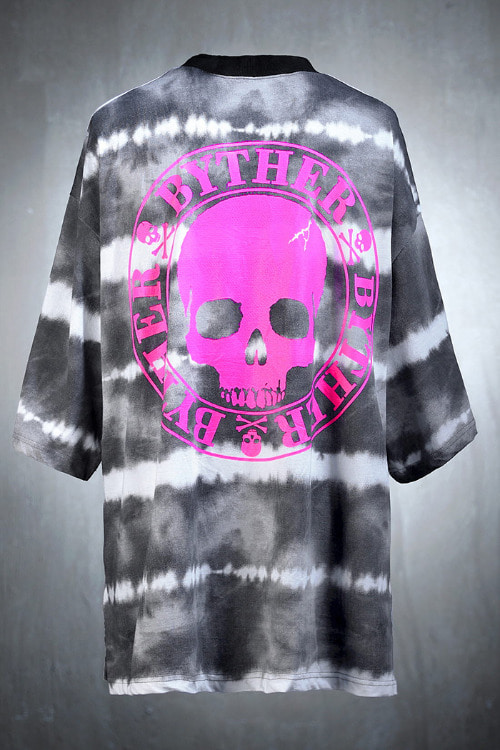 ByTheRByTheR Pink Skull Logo Tie-Dye Short Sleeve T-Shirt