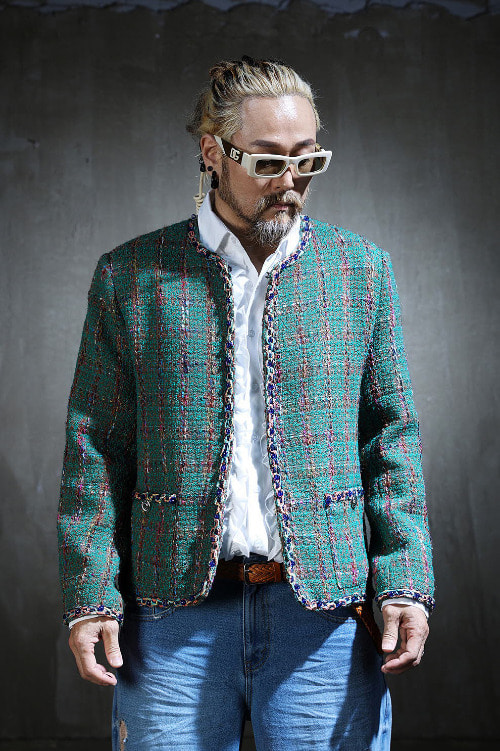 Color Check Tweed Jacket